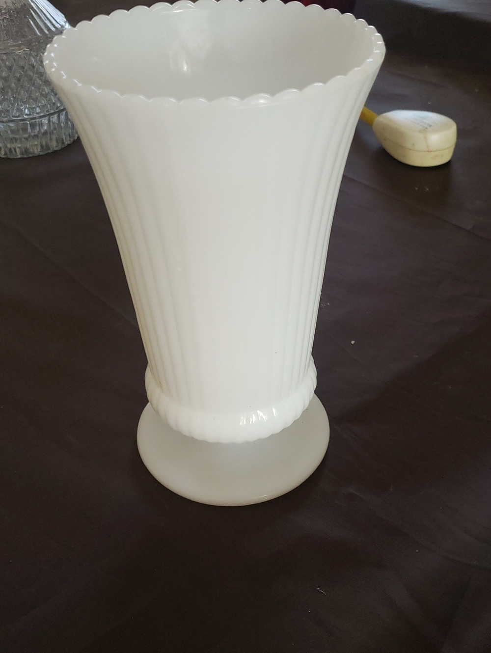 E. O Brody  White Milk Glass  Vase -